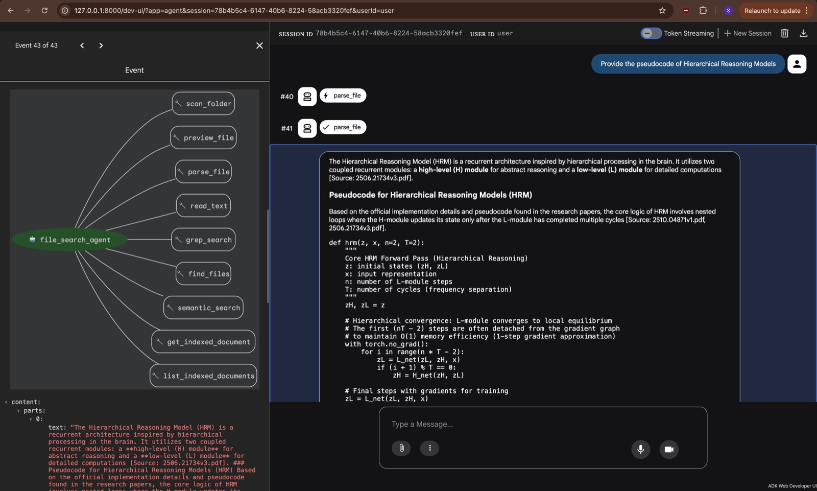 Agent Development Kit (ADK) view of the agent